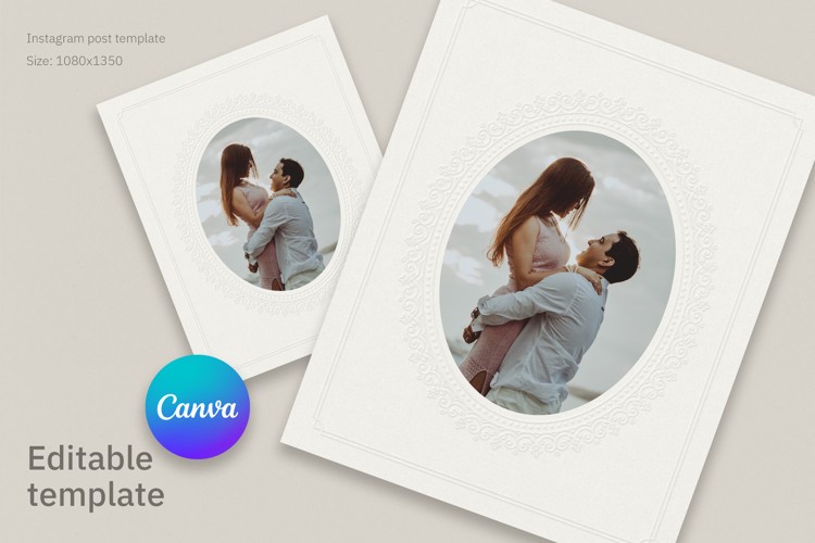 Elegant Cream Paper Emboss Photo Frame