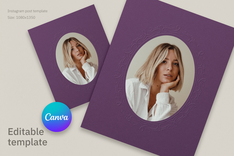 Elegant Oval Embossed Instagram Post
