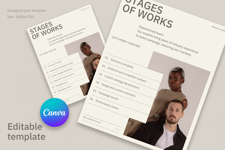 Modern SMM Workflow Instagram Post Canva Template