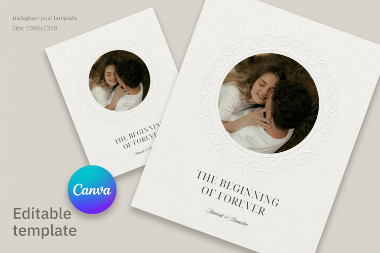 Elegant Wedding Instagram Post Canva Template