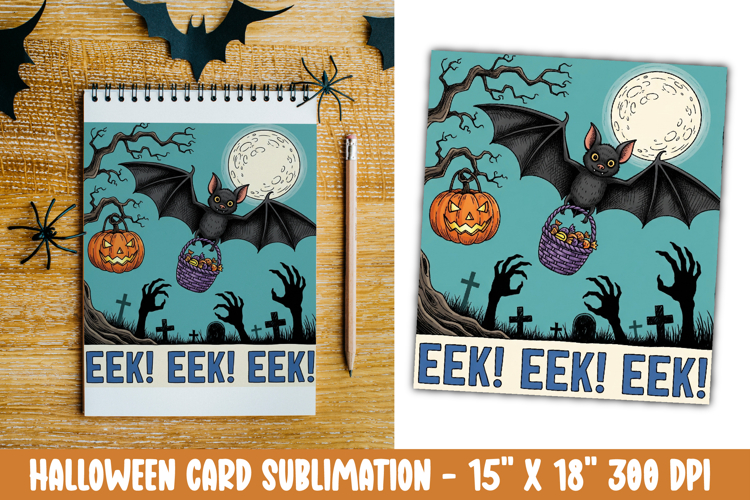 Cute Halloween Card Sublimation Clipart
