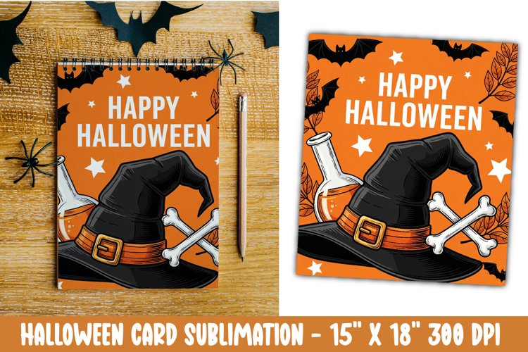 Cute Halloween Card Sublimation Clipart