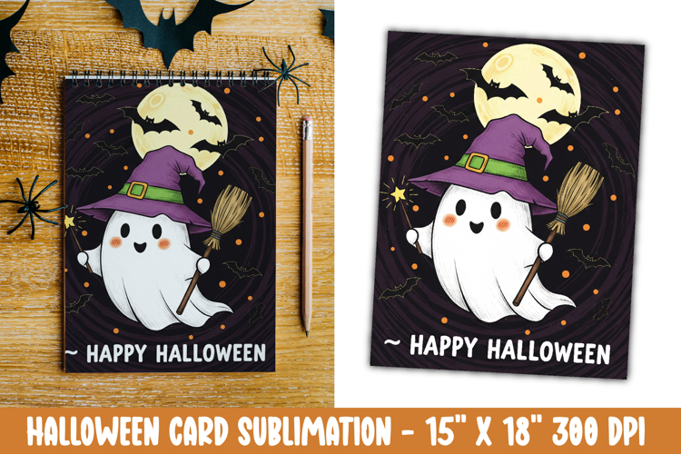Cute Halloween Card Sublimation Clipart