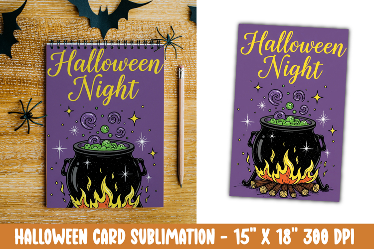Cute Halloween Card Sublimation Clipart