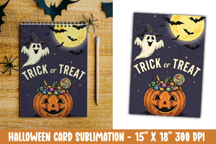 Cute Halloween Card Sublimation Clipart
