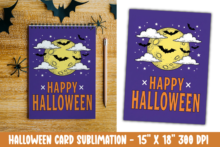 Cute Halloween Card Sublimation Clipart