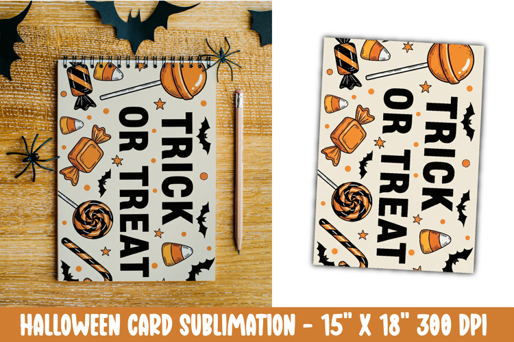 Cute Halloween Card Sublimation Clipart