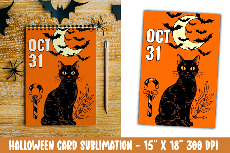 Cute Halloween Card Sublimation Clipart