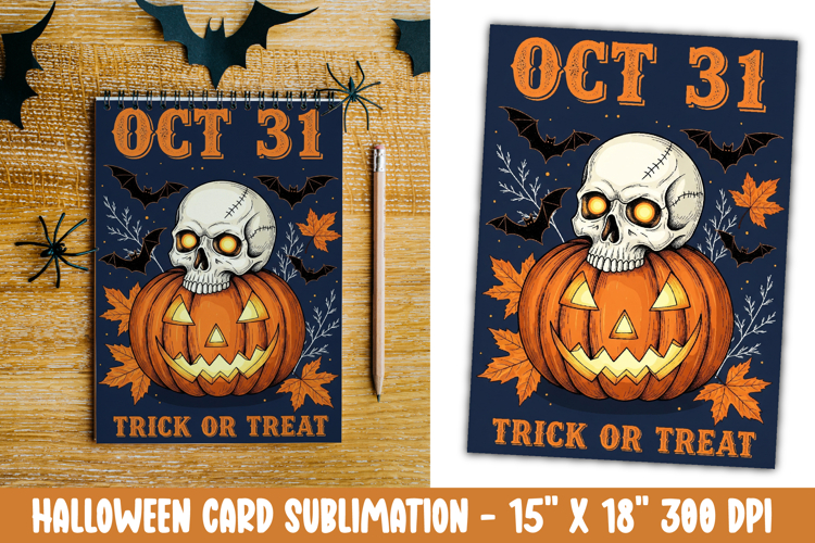 Cute Halloween Card Sublimation Clipart