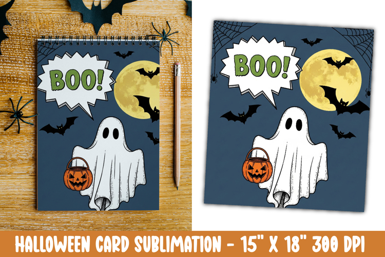 Cute Halloween Card Sublimation Clipart