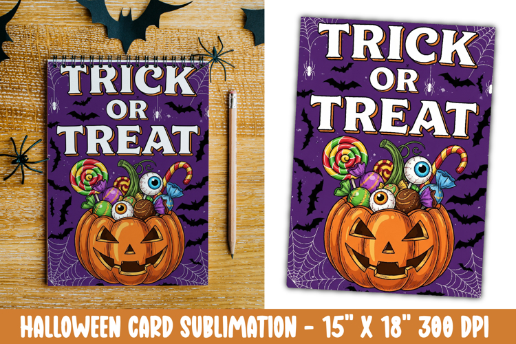 Cute Halloween Card Sublimation Clipart