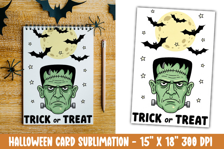 Cute Halloween Card Sublimation Clipart