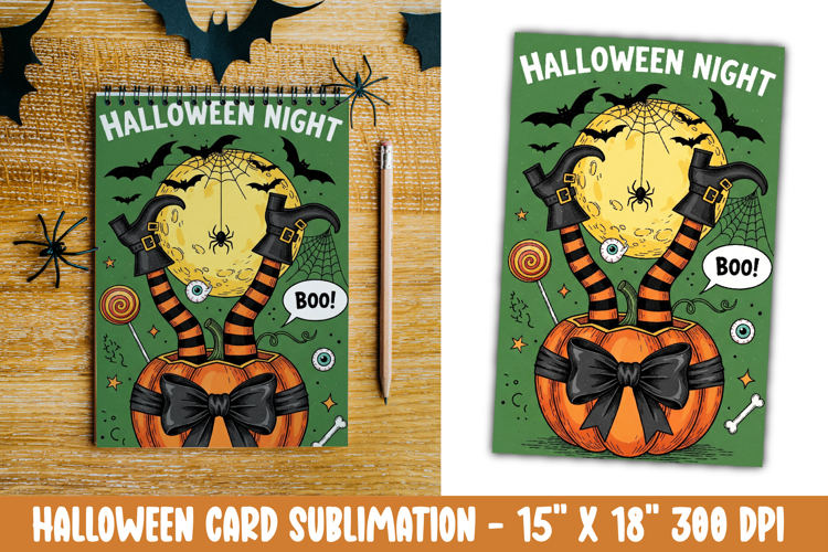 Cute Halloween Card Sublimation Clipart