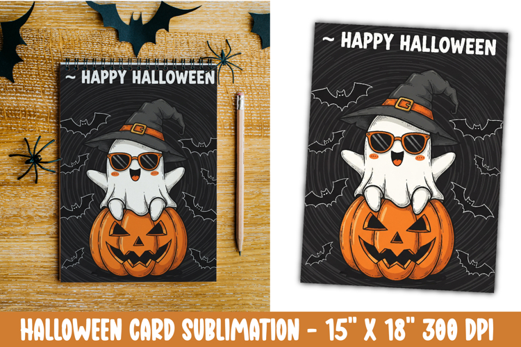 Cute Halloween Card Sublimation Clipart