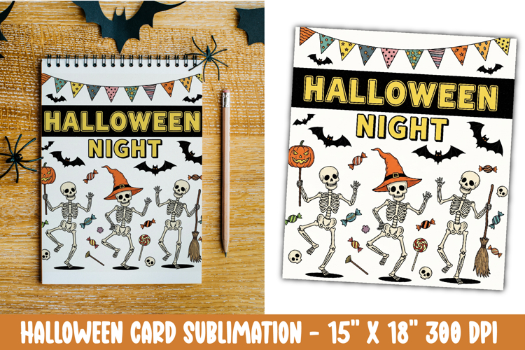 Cute Halloween Card Sublimation Clipart
