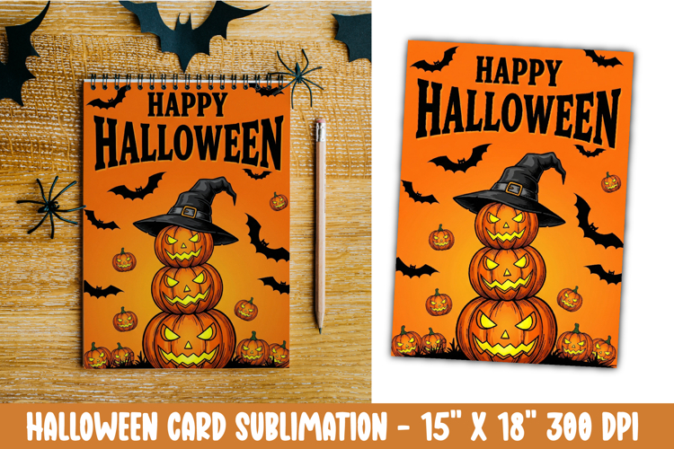 Cute Halloween Card Sublimation Clipart