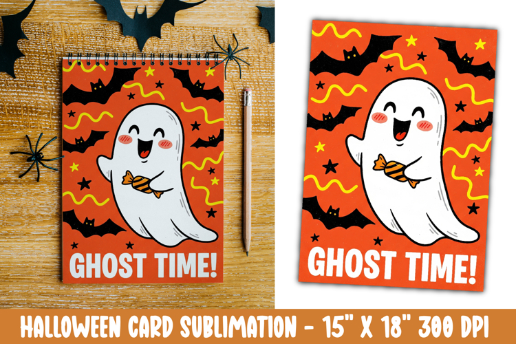 Cute Halloween Card Sublimation Clipart