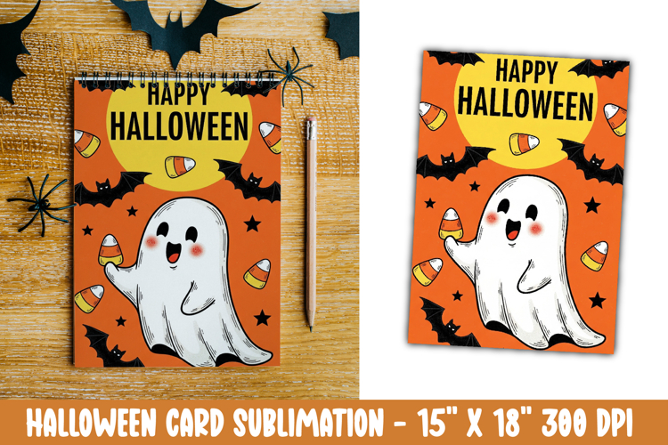 Cute Halloween Card Sublimation Clipart