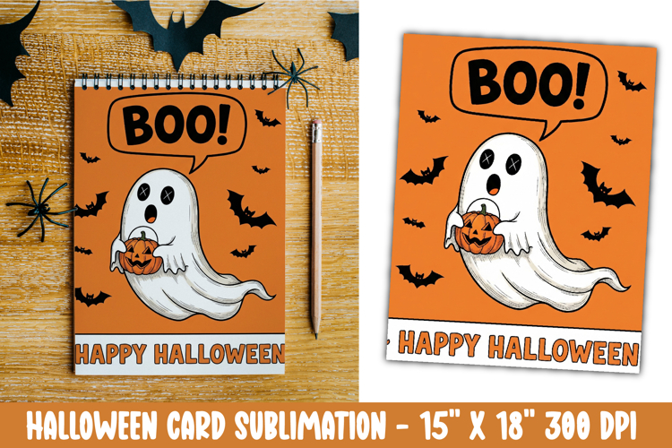 Cute Halloween Card Sublimation Clipart