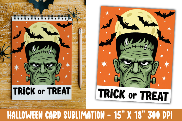 Cute Halloween Card Sublimation Clipart