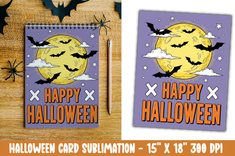 Cute Halloween Card Sublimation Clipart
