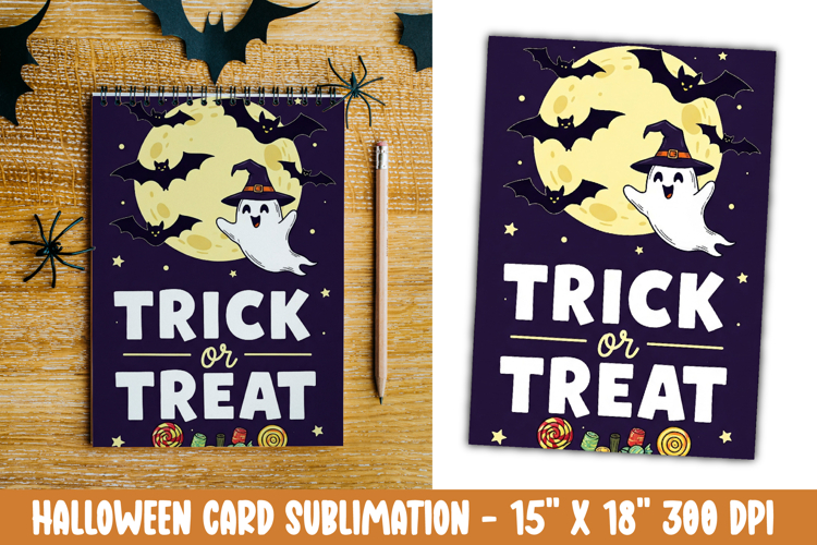 Cute Halloween Card Sublimation Clipart