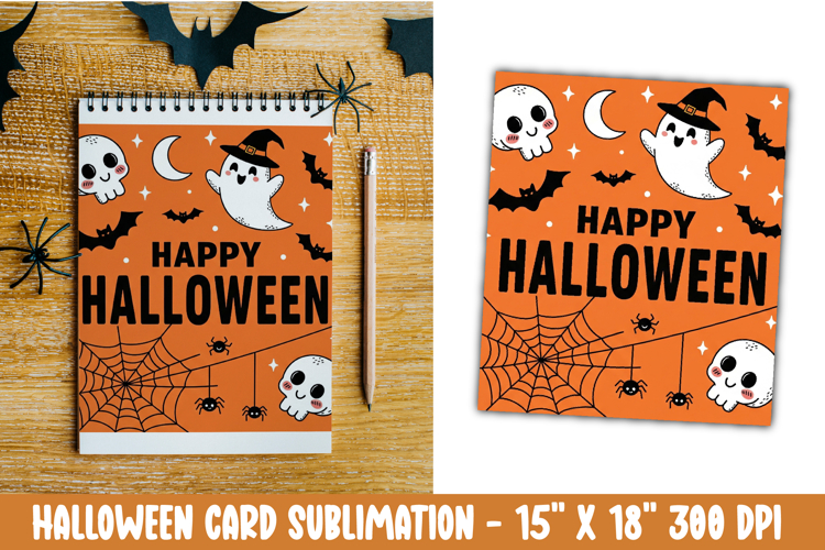 Cute Halloween Card Sublimation Clipart