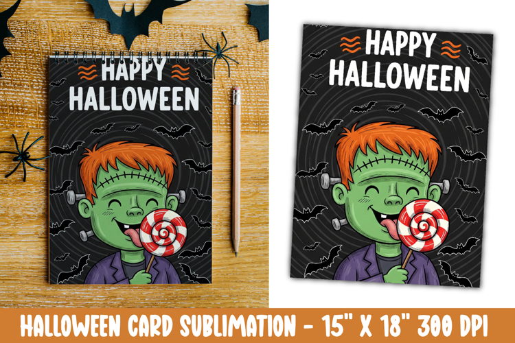 Cute Halloween Card Sublimation Clipart