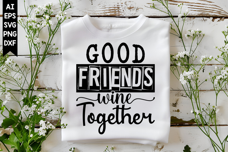 Good Friends Wine Together Svg, Sarcastic Svg Designs