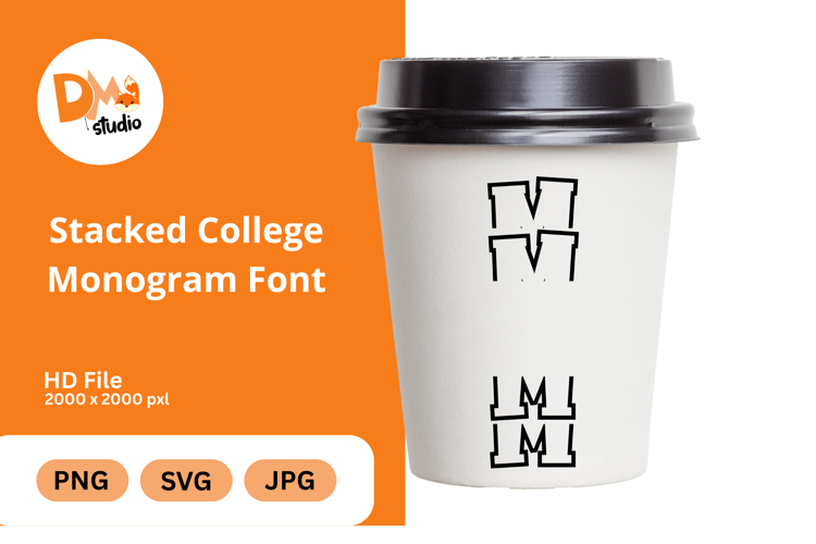 Stacked College Monogram Font