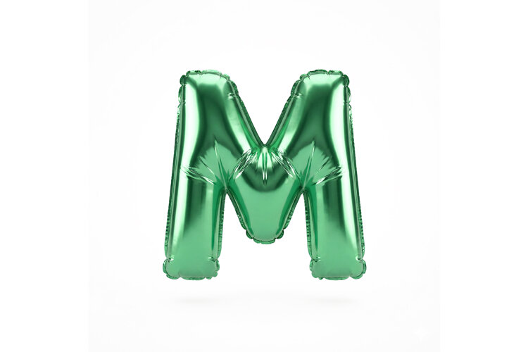 Green Metallic Letter M Foil Balloon Party Decoration example image 1