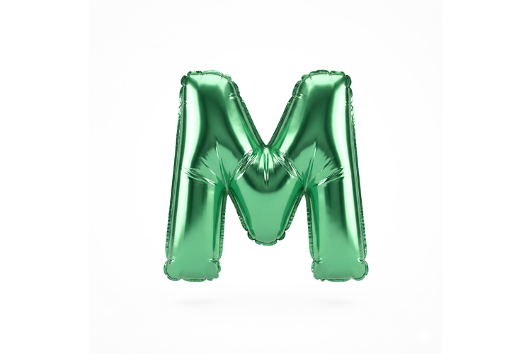 Green Metallic Letter M Foil Balloon Party Decoration