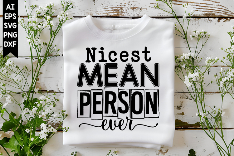 Nicest Mean Person Ever Svg, Sarcastic Svg Designs