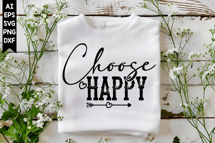 Choose Happy Svg, Motivation Svg Designs