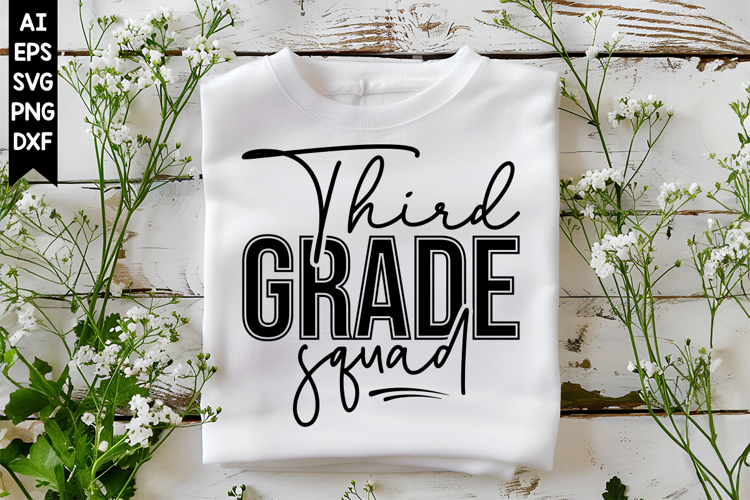Third grade squad Svg, Back to School Svg Design
