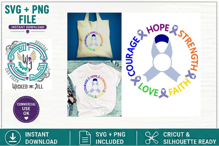 AWARENESS WORD CIRCLE RIBBON #10 Design #02 SVG CUTTING FILE