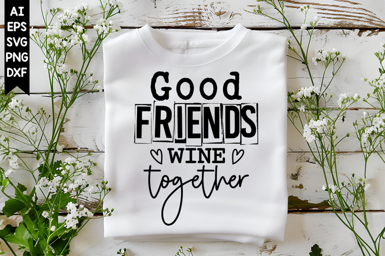 Good Friends Wine Together Svg, Sarcastic Svg Designs