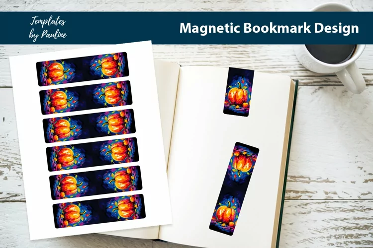 Vibrant Fall Pumpkin Printable Magnetic Bookmark