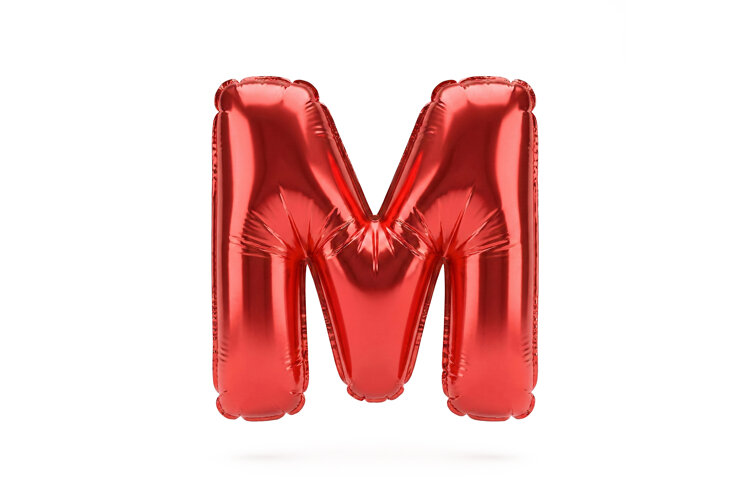 Red Metallic Letter M Foil Balloon Party Decoration example image 1