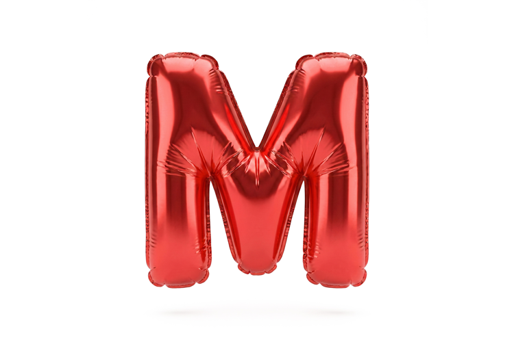 Red Metallic Letter M Foil Balloon Party Decoration
