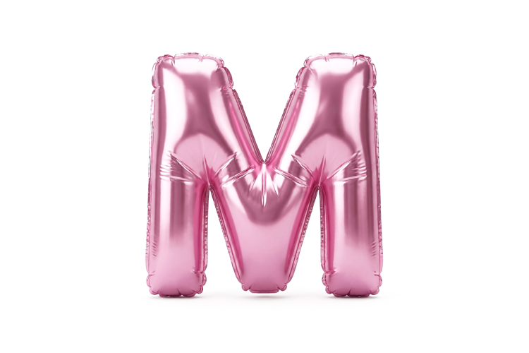 Pink Metallic Letter M Foil Balloon Party Decoration