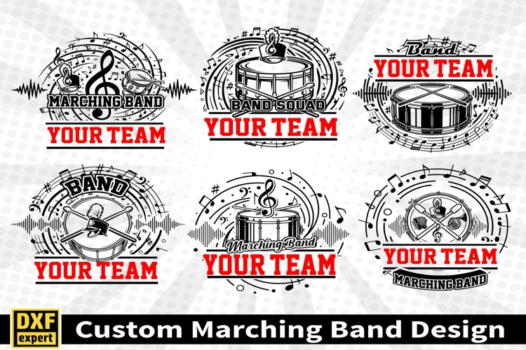 Marching band shirt SVG Editable Template Instate download