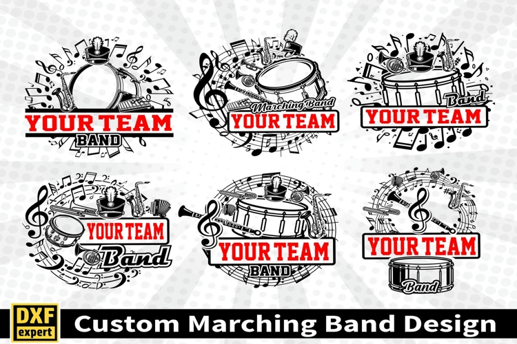 Marching band shirt SVG Editable Template Instate download