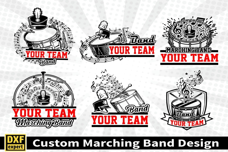 Marching band shirt SVG Editable Template Instate download