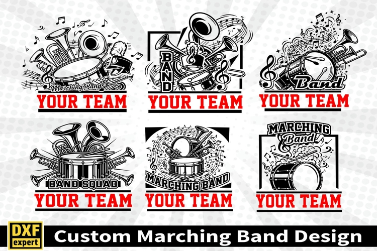 Marching band shirt SVG Editable Template Instate download