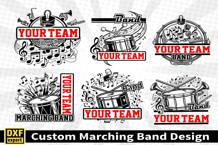 Marching band shirt SVG Editable Template Instate download