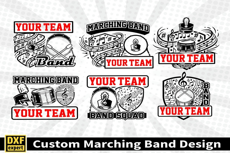 Marching band shirt SVG Editable Template Instate download