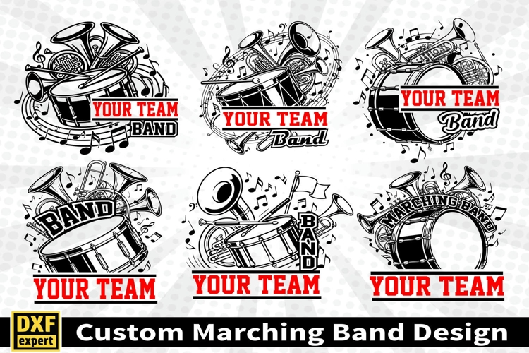 Marching band shirt SVG Editable Template Instate download