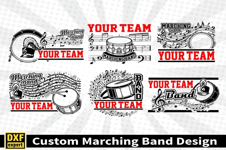 Marching band shirt SVG Editable Template Instate download