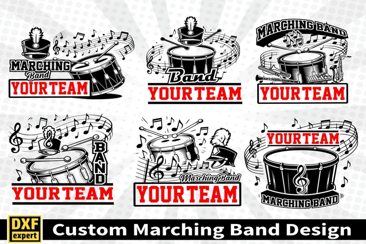 Marching band shirt SVG Editable Template Instate download